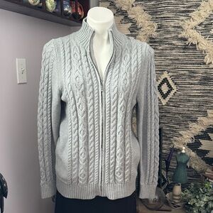 L.L. Bean Women's Zip Up Sweater in Gray